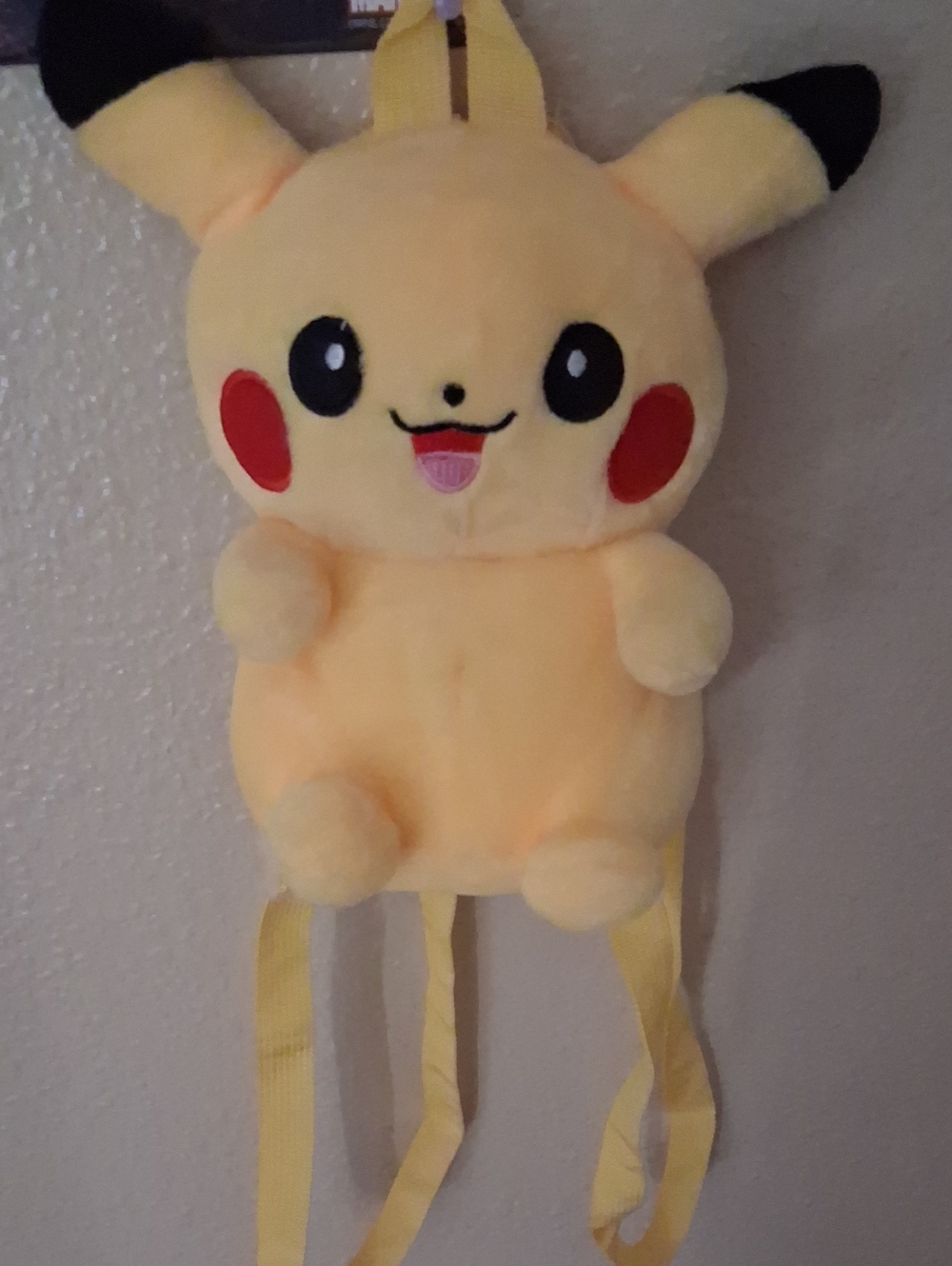 Pikachu Plush Kids Backpack - Yellow